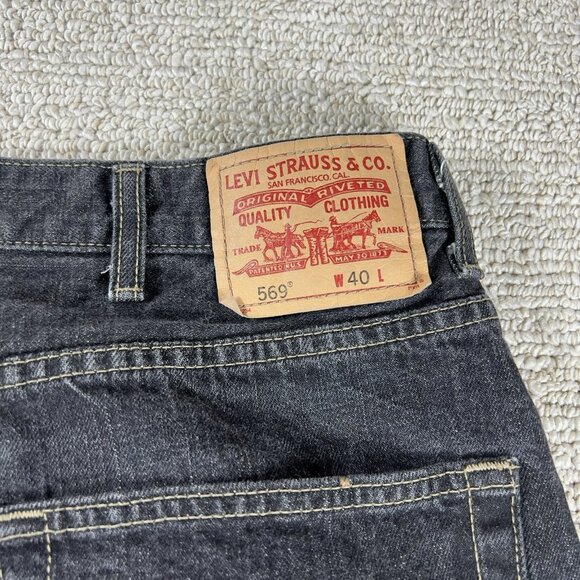 Levi’s 569 Denim Shorts Black Men’s Size 40 x 10 - Picture 4 of 6